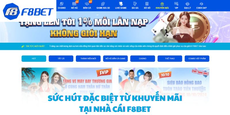 Sức hút đặc biệt từ khuyến mãi tại nhà cái F8BET